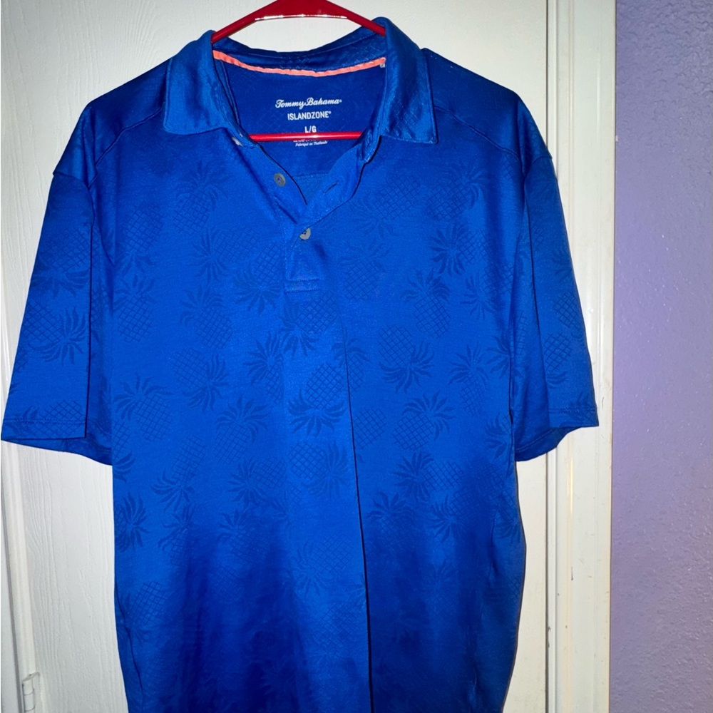 Tommy Bahama Royal Blue Pineapple Jacquard Polo